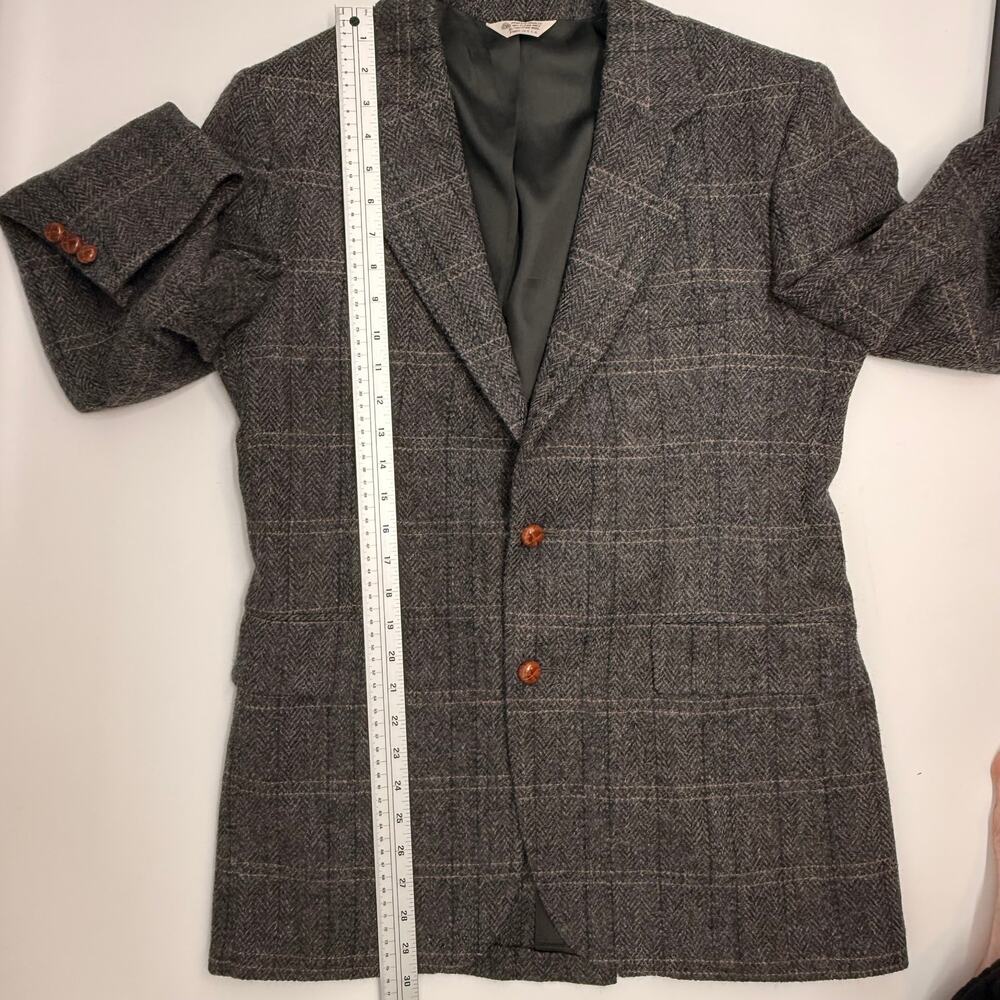 Vtg Maine Guide Congress Wool Herringbone Plaid Blazer Men's 42 BF Fit USA - Picture 7 of 9